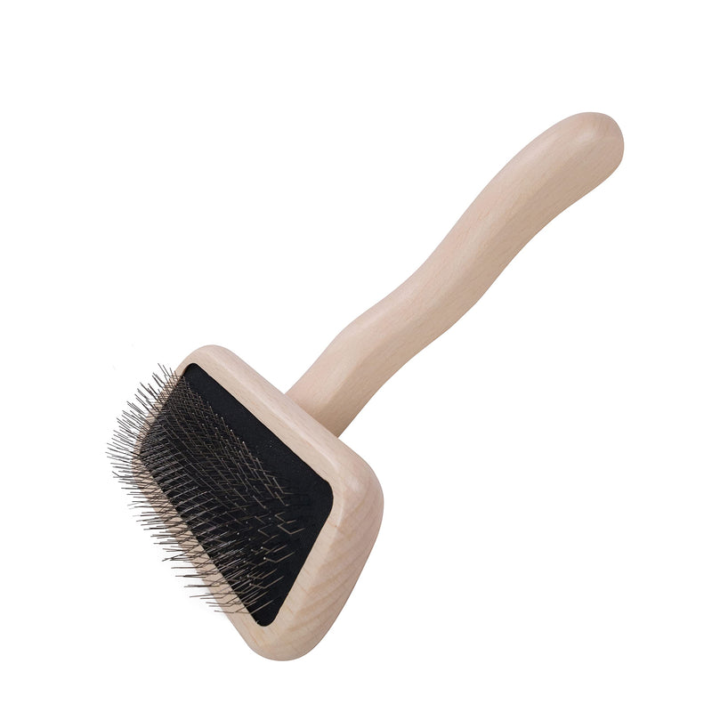 Chris Christensen Karben II Slicker Brush for Dogs, Groom Like a Professional, Ideal For All Coat Types, Remove Shedding Coat, Tangles and Dead Undercoat, 17 mm Stainless Steel Pins, Small Brown - PawsPlanet Australia