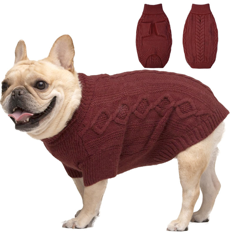 Dog Sweater XL, Large Breed Dog Sweater Girl Boy, Christmas Dog Outfits, Dog Thanksgiving Sweater, Cable Knit Dog Sweater with Leash Hole, Holiday Dog Sweaters for Large Dogs Beagle, Corgi, Red XL X-Large - PawsPlanet Australia
