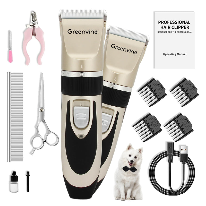 Gromming Dog Clippers,USB Rechargeable Dogs Cats and Other Pets Grooming kit,Professional Hair shavers, Low Noise Pets Hair Remover - PawsPlanet Australia