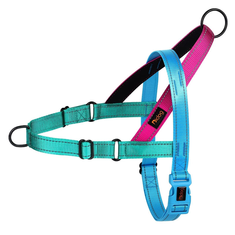 Didog No Pull Dog Harness with Soft Padded Handle, Quick Fit & Lightweight Adjustable Vest Harness, Easy for Training Walking for Small & Medium and Large Dogs(Blue,S) S: Chest 19-24", Fit 10-25 lbs Blue - PawsPlanet Australia