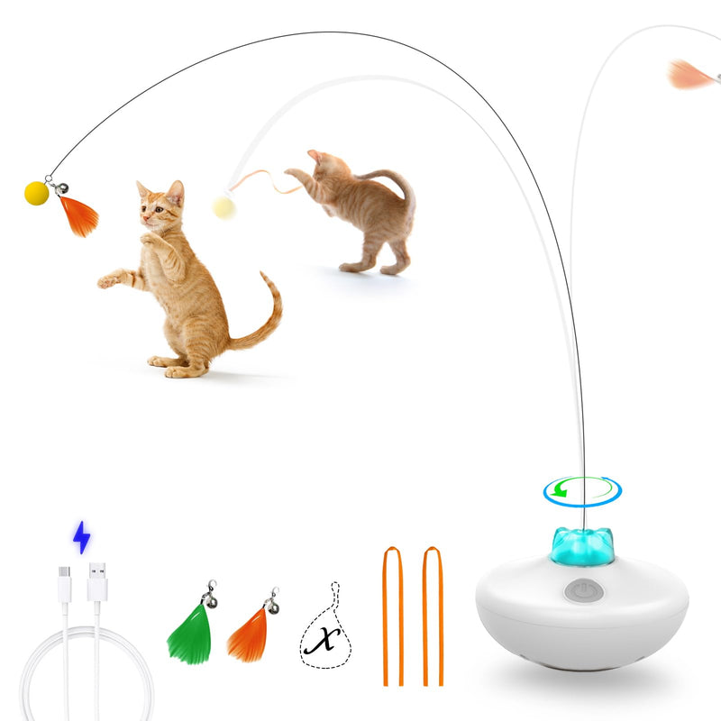 Interactive Cat Toys Cat Exercise Tumbler, Rechargeable Cat Toys for Indoor Cats Spin Butterfly Game Teasing Kitty, Extra Long Feather Wand (P33 cat Toys) P33 cat toys - PawsPlanet Australia