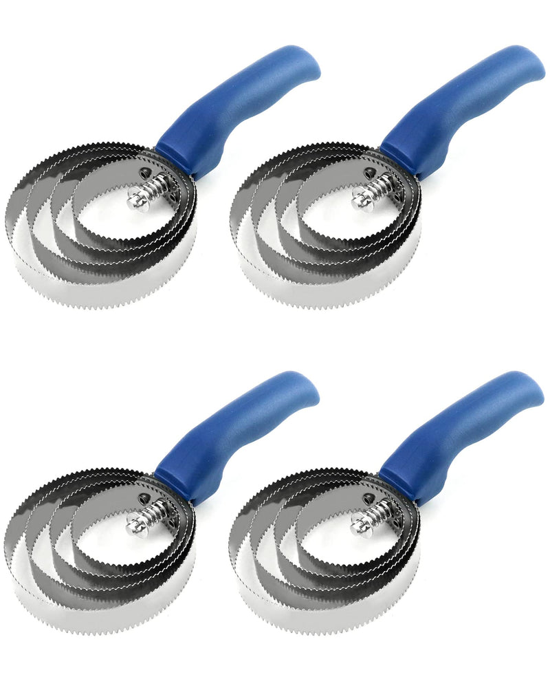 QWORK Reversible Stainless Steel Curry Comb with Soft Touch Grip, 4 Pack 4 Rings Double Sided Curry Combs - PawsPlanet Australia
