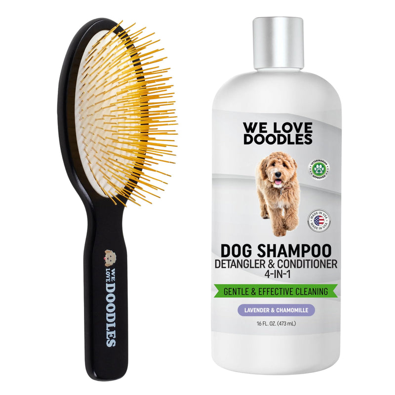 We Love Doodles Pin Brush & Dog Shampoo - Dog Grooming Kit - Remove Mats, Knots, And Tangles - PawsPlanet Australia