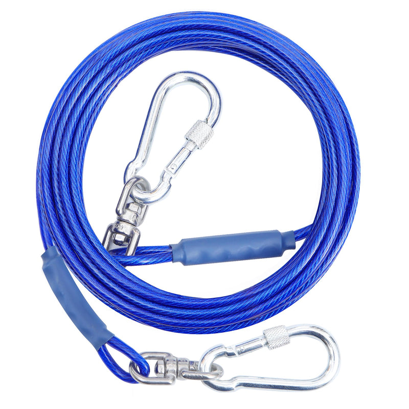 Dog Tie Out Cable for Dogs Outside Up to 500lbs,10/20/30/50FT Long Dog Leashe&Chains,Small-Large Dogs Runner Cable for Yard,Heavy Duty Dog Lead Line for Outdoor,Camping,Yard (500lbs 30FT, Blue) 500lbs 30FT - PawsPlanet Australia