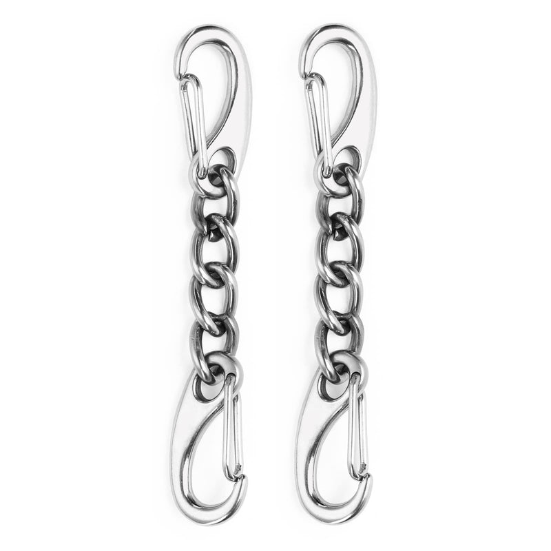 Metal Dog Collar Safety Clip, 2 Pack Stainless Steel Backup Clip for Prong Collar, Harness, Pinch Collar, Gentle Lead With Carabiner - PawsPlanet Australia