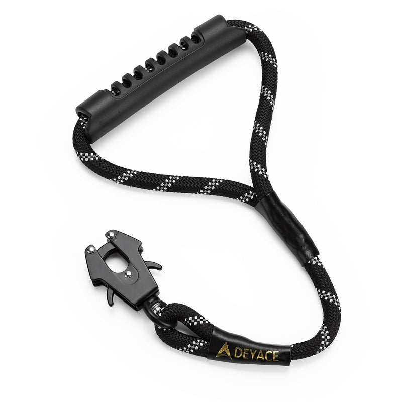 Short Dog Leash, Heavy Duty Frog Clip Traffic Leash for Dogs, 1.25FT Training Leash with Comfortable Handle Black - PawsPlanet Australia