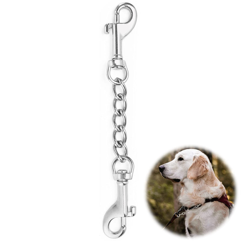 MOZETO Dog Collar Safety Clip, Stainless Steel Heavy Backup for Prong Collar, Dog Harness Collar Leash Connector (7 inches) 7 inches - PawsPlanet Australia