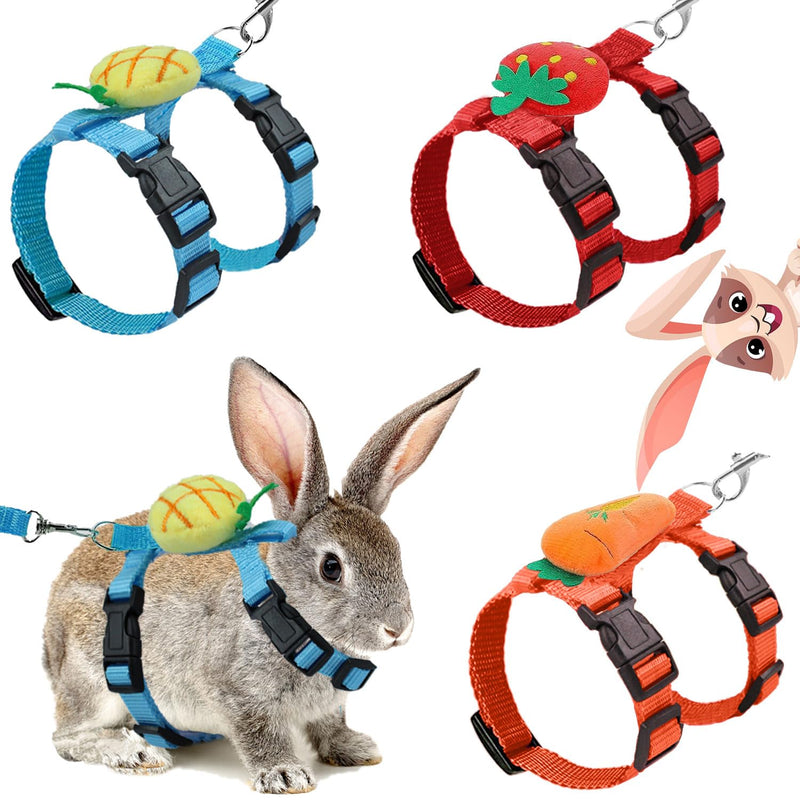 3 Pieces Adjustable Rabbit Harness and Leash Bunny Harness Vest Ferret Leash with Decorations for Rabbit Kitten Puppy Pig and Small Pet Animals (Large) Large - PawsPlanet Australia