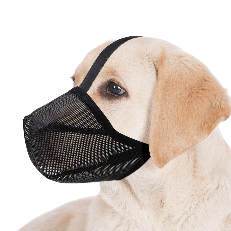 Dog Muzzle, Soft Mesh Covered Muzzles for Small, Medium, Large and X-Large Dogs, Muzzle with Adjustable Straps, Prevent Barking, Biting, and Accidental Ingestion (Black, X-Small) Black XS(Sount:6.75"-8.25") - PawsPlanet Australia