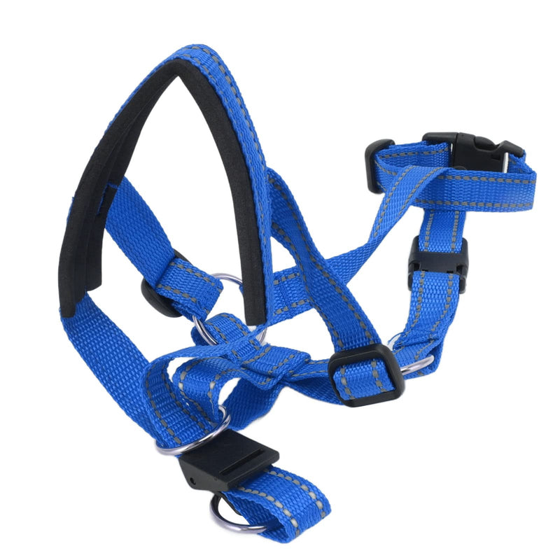 Pet Headcollar Stops Pets from Pulling, Dog Head Collar Dog Head Halter with Safety Strap for Outdoor Walk Headcollars Collars (L) L Blue - PawsPlanet Australia