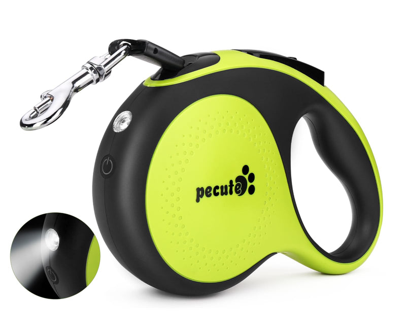 Pecute 16 ft Retractable Dog Leash with Light Rechargeable, Dog Leash Retractable to 66lbs, 360° Tangle-Free, Nylonup Leash, One-Button Control, Retractable Dog Leash cord for Medium Large Dogs - PawsPlanet Australia