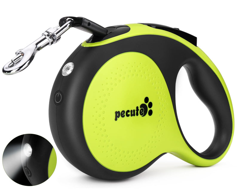 Pecute 16 ft Retractable Heavy Duty Dog Leash with Light Rechargeable, Walking Dog Leash with Nylon Tape, 360° Tangle-Free, One-Button Control, High Strength Hook for Large Dog Up to 110 lbs - PawsPlanet Australia
