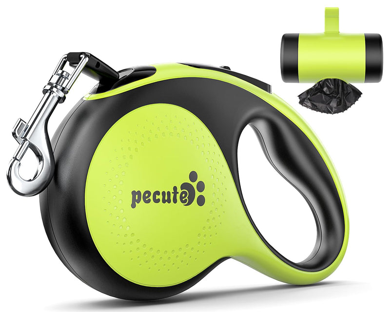 Pecute 26ft Retractable Dog Leash with Poop Bag Holder, Walking Dog Leash for heavy duty Dogs Up to 110lbs with Strong Nylon Tape, One-Button Control, 360° Tangle-Free Sturdy Long Dog Leash Large Green - PawsPlanet Australia