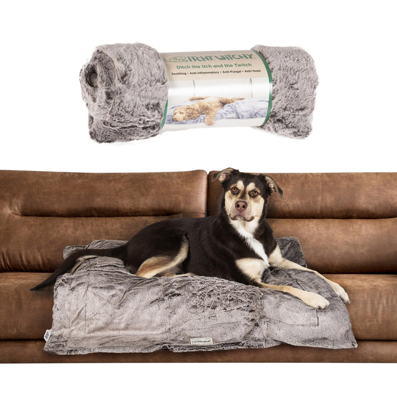 Dog Gone Smart Itchy Witchy Blanket - Soft Velvet & Tipped Faux Fur, Plush Dog Throw with Encapsulated Essential Oils for a Gentle, Skin-Friendly Experience, Chocolate Truffle, Large 40x50 Inches - PawsPlanet Australia