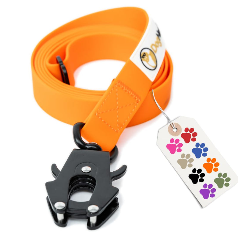 6FT Silicone Heavy Duty No Pull Tactical Dog Leash - Quick Release/Locking Carabiner for Medium & Large Breeds - Waterproof Durable Strong Training Leash (6 FT, Orange) 6' Blaze Orange - PawsPlanet Australia