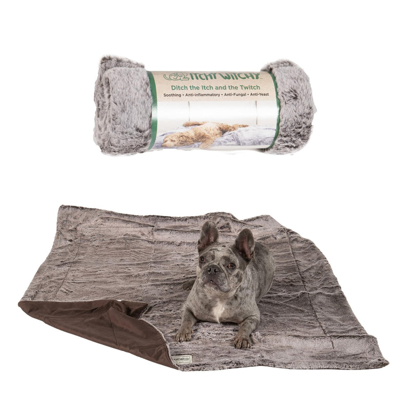 Dog Gone Smart Itchy Witchy Blanket - Soft Velvet & Tipped Faux Fur, Plush Dog Throw with Encapsulated Essential Oils for a Gentle, Skin-Friendly Experience, Chocolate Truffle, Medium 30x40 Inches - PawsPlanet Australia