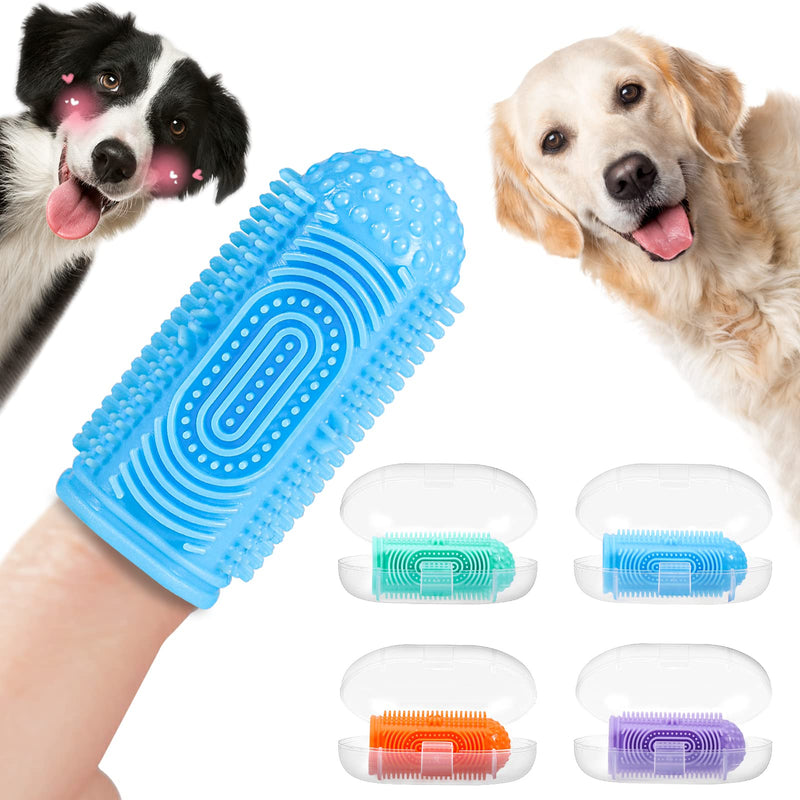 Dog Toothbrush Finger Toothbrush Dog Tooth Brushing Kit 4Pack Dog Finger Toothbrush for Dog Teeth Cleaning&Dog Dental Care Dog Tooth Brush Dog Toothbrush Kit Pet Toothbrush 1 Count (Pack of 4) Multicolor - PawsPlanet Australia