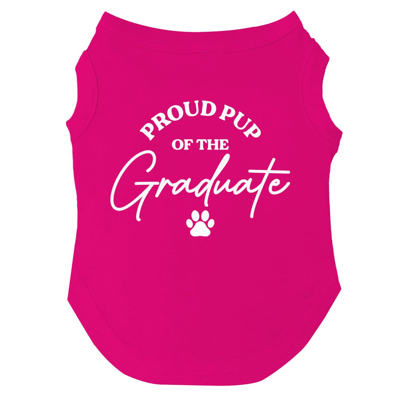 Proud Pup of The Graduate Dog Tee Shirt | Sleeveless Dogs| Graduation Prop | Class of 2025 2026 2027 2028 |Hot Pink, 6X-Large (737) Hot Pink - PawsPlanet Australia