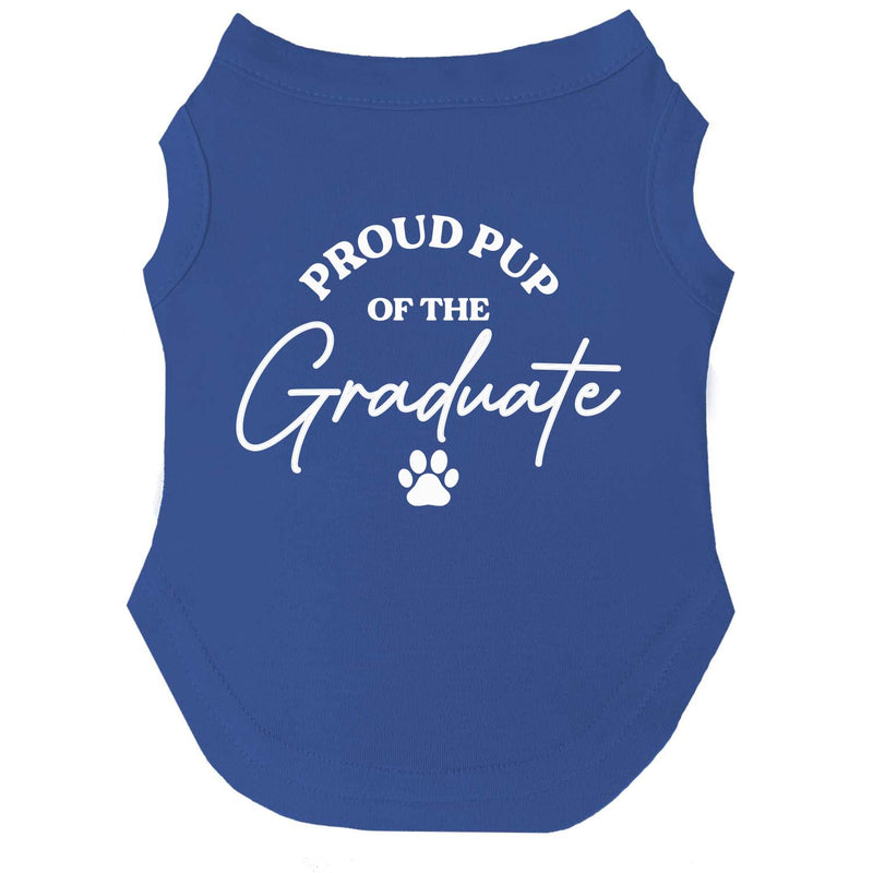 Proud Pup of The Graduate Dog Tee Shirt | Sleeveless Dogs| Graduation Prop | Class of 2025 2026 2027 2028 |Royal Blue, 3X-Large (737) Royal - PawsPlanet Australia