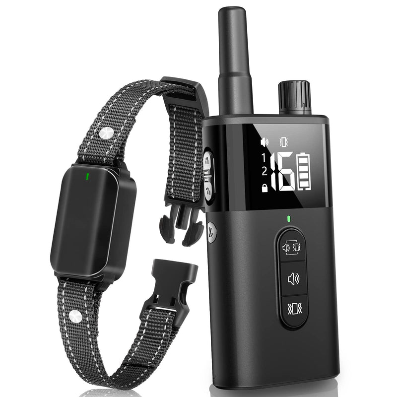 No Shock Dog Training Collar with Remote, Dog Vibration Collar with Controller Beep and Vibrate Only, Safe Lock Waterproof Rechargeable Vibrating Collars for Dogs(10-120 lbs)-No Prongs (Black) Black - PawsPlanet Australia