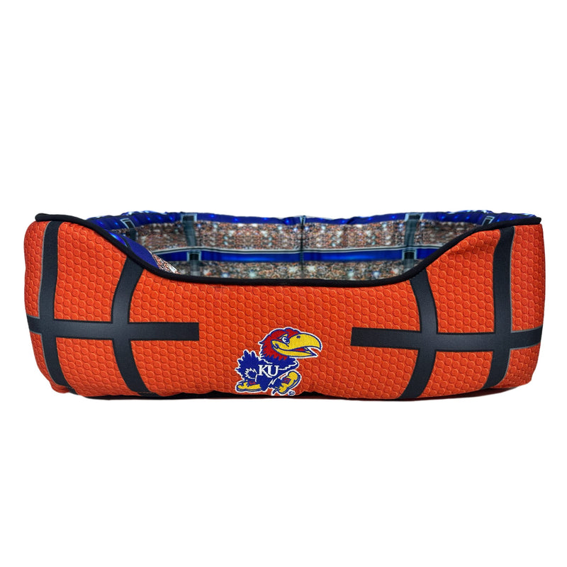 NCAA Kansas Jayhawks Stadium Dog Bed, Pet Pillow Bed for Dogs, Sporty Football Dog Bed and Lounge Cushion - PawsPlanet Australia