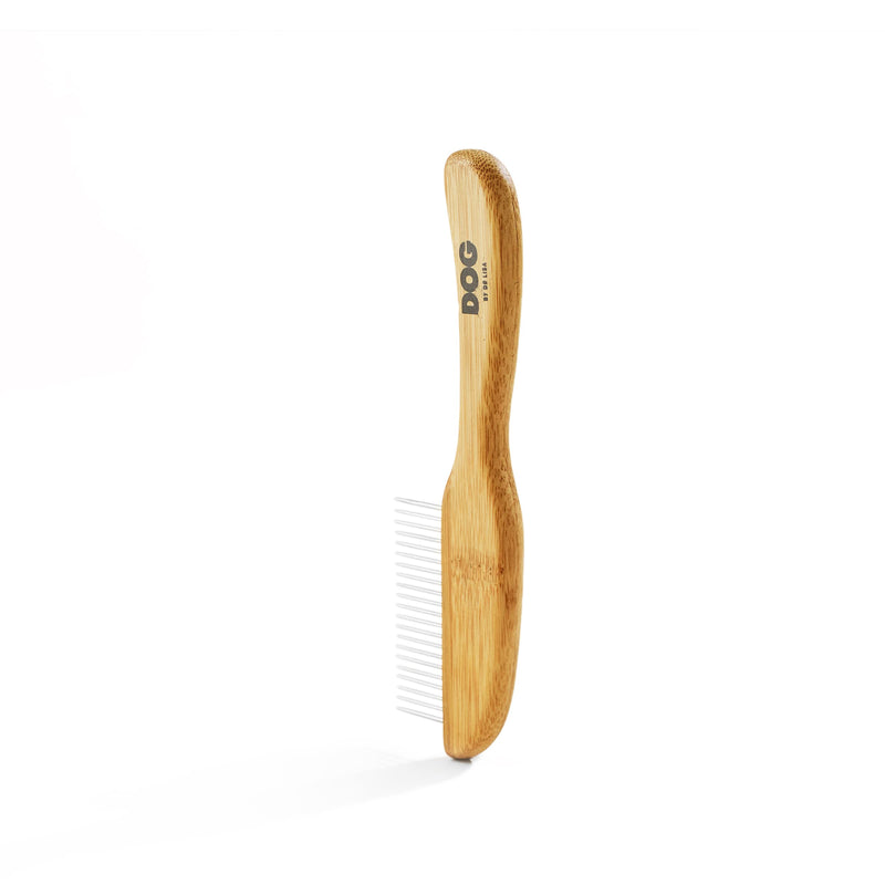 DOG by Dr Lisa - Comb - Detangling Dog Comb - Dematting Grooming Tool - Metal Comb Teeth Removes Knots and Tangles - Stimulate Blood Flow and Increase Natural Coat Oils - Made From Sustainable Bamboo - PawsPlanet Australia