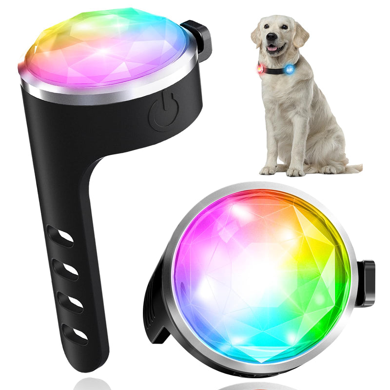 Tubasion 2-Pack Rechargeable Dog Collar Light, 2025 Best 7 Color Changing Light for Dog Collar with 100% Waterproof and Durable Silicone Band. Dog Lights for Night Walking, Camping, Bike - PawsPlanet Australia