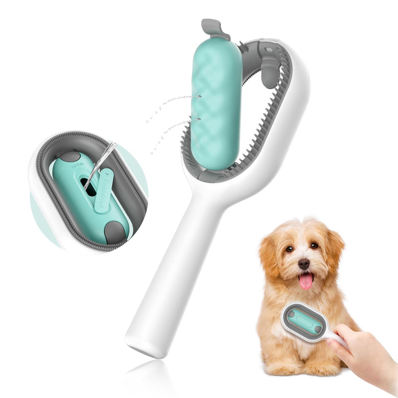 Cat Brush with Water Tank Pet Hair Removal Comb Slicker Brushes for Dogs Cats Grooming Tool Removes Loose Undercoat Mats Tangled Hair Brush for Pet Massage (LongHaired Blue) LongHaired Blue - PawsPlanet Australia