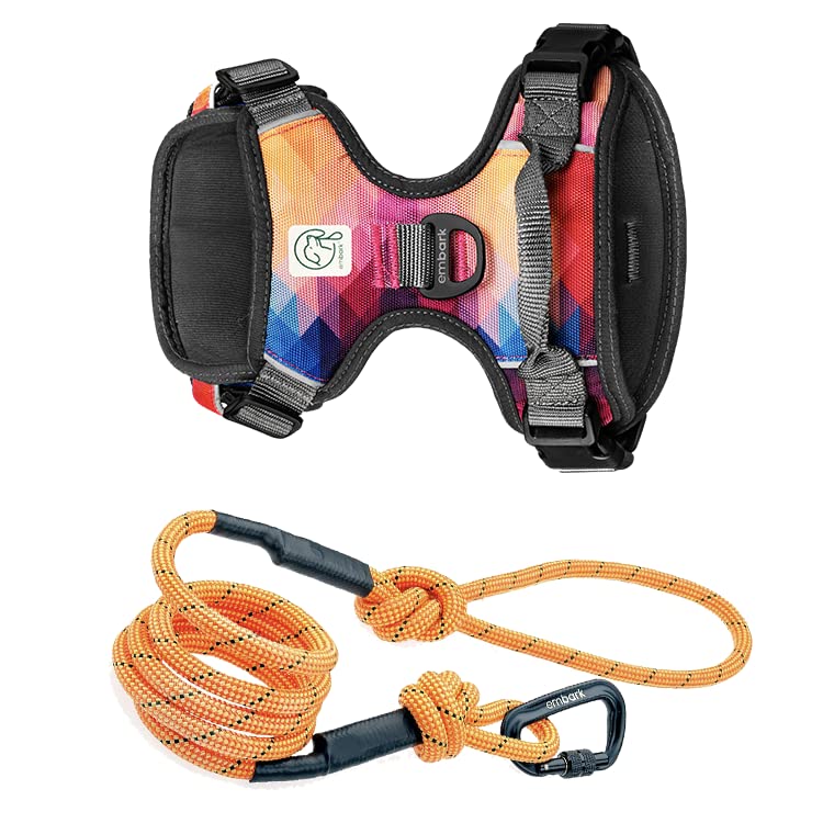 Embark Urban Dog Harness with Sierra Leash with Leash Clips, 6 feet of Leash Length, Adjustable, Soft & Padded for Comfort, No Chafing, rubbing or discomfort for Your Dog (Large)