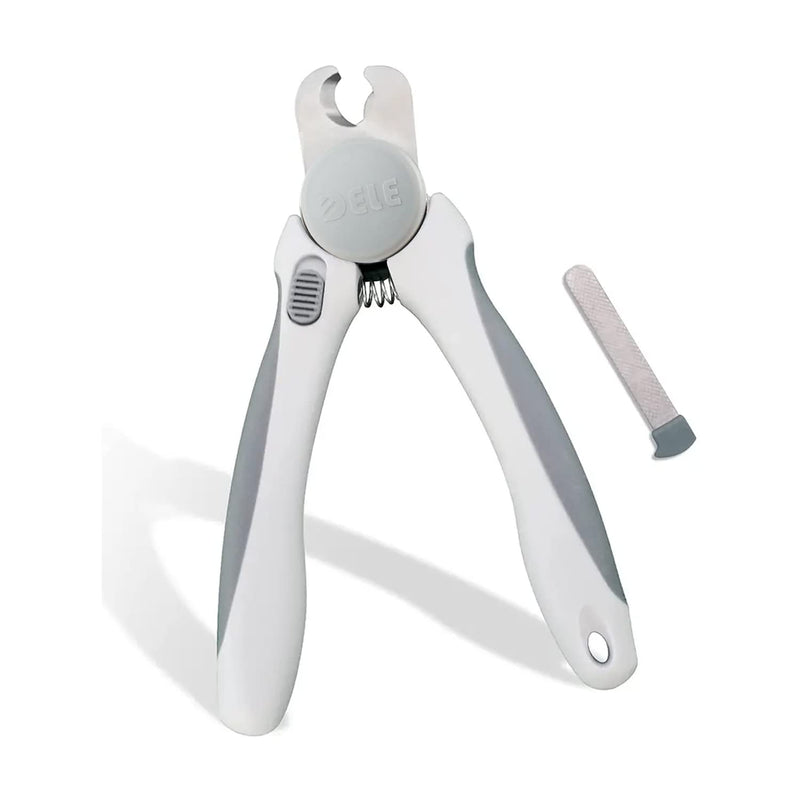 Pet Nail Clipper - Pet Grooming Tool for Nail Clipping and Trimming - Suitable for Dogs and Cats, Equipped with a Safety Guard and Razor Sharp Blade for Precision - plus a Bonus Free Nail File (Gray) - PawsPlanet Australia