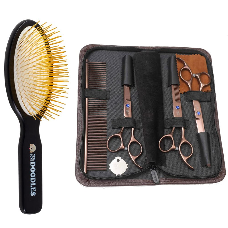 We Love Doodles Pin Brush for Dogs & Dog Grooming Scissors Kit - PawsPlanet Australia