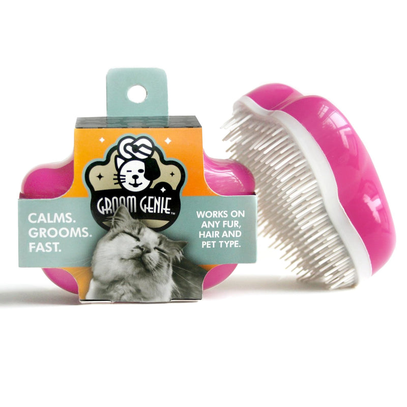 Small 4" Dog Pet Hair Massaging Brush Grooming Tool for Cats Dogs Long or Short Hair Raspberry Pink - PawsPlanet Australia