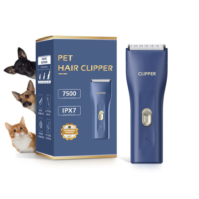 Dog Grooming Kit Clipper for Thick Coat Low Noise Cordless Cat Hair Trimmer Rechargeable Shaver Pet Grooming Tools for Small and Large Animals L006-blue - PawsPlanet Australia