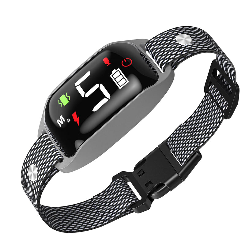 Anti Barking Training Collar - Beep Vibration Shock, Rechargeable, 5 Adjustable Sensitivity, Smart Bark Collar for Large, Medium, Small Dogs Gray