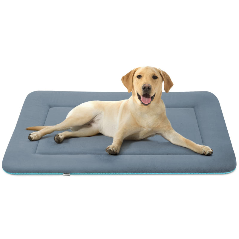 Magic Dog Dog Bed Soft Dog Crate Pad Mat for Medium/Large Dogs, 36-Inch Washable Comfy Kennel Pad with Anti Slip Bottom Pet Sleeping Beds, Blue Grey 36.0"L x 23.0"W x 1.2"Th - PawsPlanet Australia