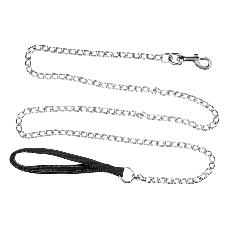 Heavy Duty Dog Leash 6ft Metal Pet Lead with Stainless Steel Links for Medium Large Dog (Black) - PawsPlanet Australia