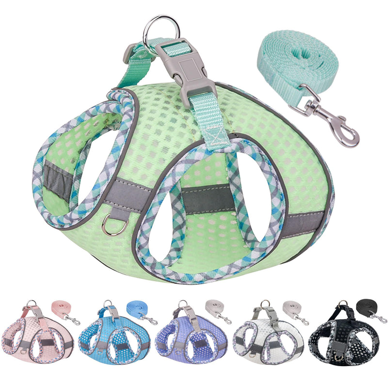 Step in Dog Harness and Leash Set, No Pull Escape Proof Vest Harness with Soft Diamond Mesh and Reflective Bands, Adjustable Pet Outdoor Harnesses for Medium Size Dogs Sage M - PawsPlanet Australia