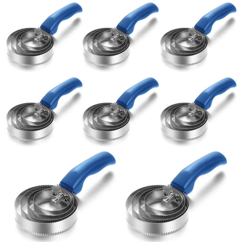 Tanlade 8 Pack 4 Rings Curry Comb Horse Brush Metal Curry Brush Derby Party Supplies Reversible Stainless Steel Curry Comb Scraper with Comfortable Grip for Cow Sheep Pet Dog Goat Horse, Blue - PawsPlanet Australia