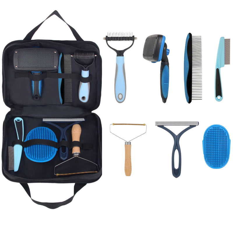 7‑in‑1 Pet Deshedding Tool, Dog Grooming Brush Set, Dog Brush Combo, Pet Deshedding Brush, Flea & Grooming Comb, Carpet & Bath Hair Remover - PawsPlanet Australia