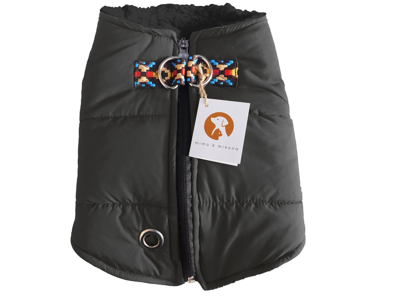 Mimo Pet Dog Cat Vest Jacket, Waterproof and Wind Breaker with Harness, Pet Apparel, Lightweight Easy and Safe Zip up (X-Small, Black) X-Small - PawsPlanet Australia