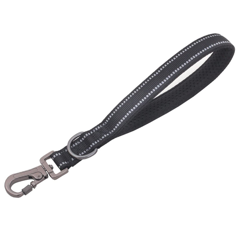 Nylon Short Dog Leash for Dog Training, Traffic Padded Handle, Short Dog Lead for Training Control, Reflective Threads Pet Leashes for Large Dogs and Medium Dogs(Black12.6 inch) Black 12.6in - PawsPlanet Australia