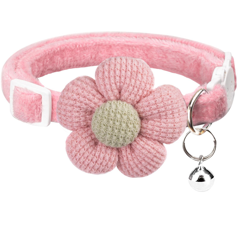 Breakaway Cat Collars with Bells, MUZIEBA Kitten Collar for Girl Boy Adjustable Safety Kitty Collars for Cats Puppy and Small Pets (Pink) Pink - PawsPlanet Australia