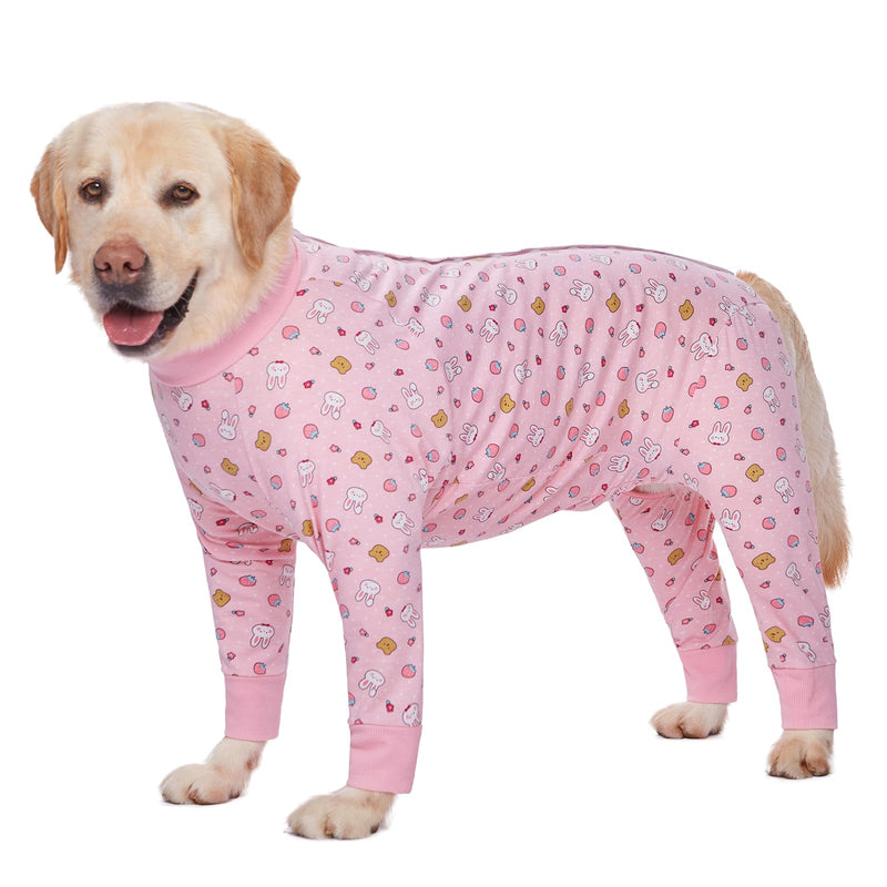 Recovery Suit for Large Medium Dogs After Surgery, Soft Breathable Anti Licking Dog Onesie E-Collar & Cone Alternative, Pet Bodysuit for Preventing Hair Loss Full Cover Wound(4XL, Pink Bunny) 4XL(Chest 32.28-35.55 in) - PawsPlanet Australia
