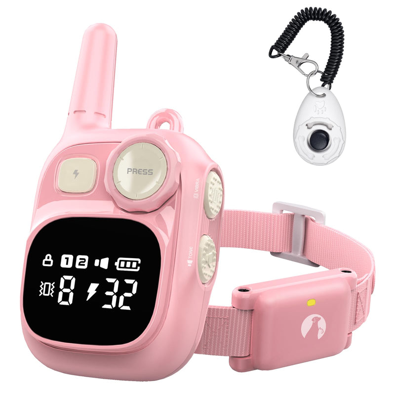 Dog Shock Collar with Remote Control 1800 FT, Adjustable Pink Electric Collar Rechargeable for 5–15lbs Small Dogs Puppy or 20-120 Pound Medium Large Dog, Safety Vibration Trainer 1 Pack - PawsPlanet Australia