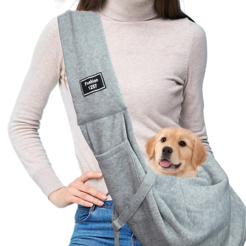 Dog and Cat Sling Carrier, Dog Carrier with Adjustable Opening Strap, Travel Bag for Small Dogs and Cats, Outdoor Travel Sling Carriers (Grey) Grey - PawsPlanet Australia