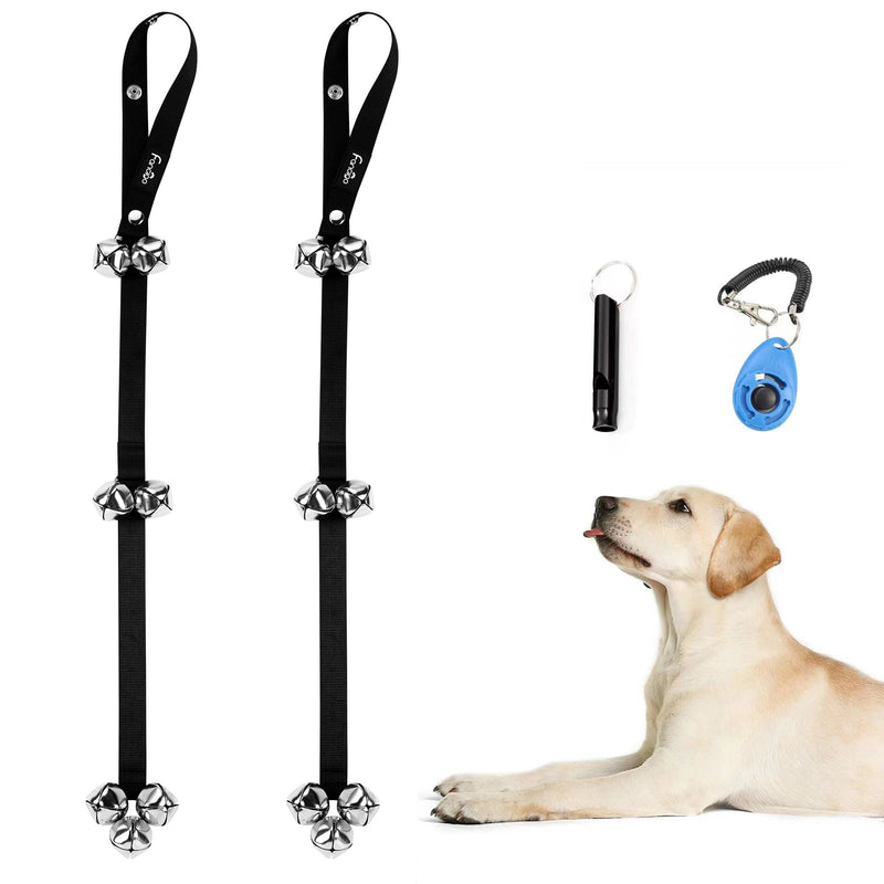 4 pcs set Dog Doorbell for Potty Training. Perfect Choice for Communication with Your Puppy/Dog/Pets. 3-level Adjustable Length with Premium Quality. (Black+Black) Black+Black - PawsPlanet Australia