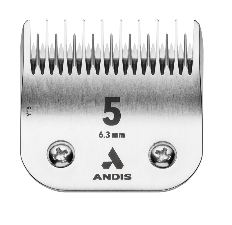 Andis Carbon Infused Steel UltraEdge Dog Clipper Blade, Size-5 Skip Tooth, 1/4-Inch Cut Length (72640),Chrome - PawsPlanet Australia