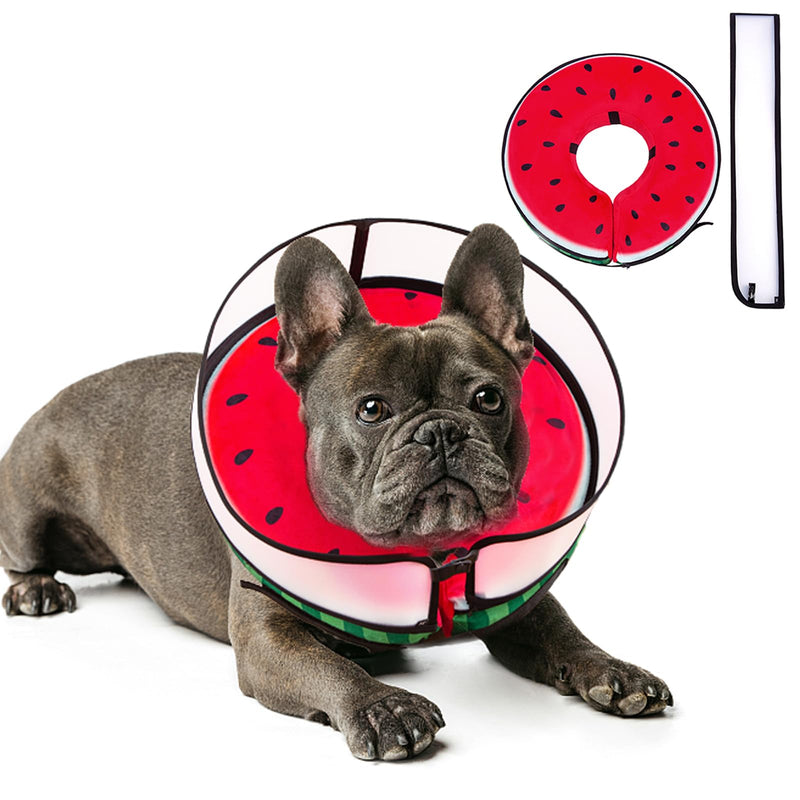 Inflatable Dog Cone Collar with Enhanced Anti-Licking, Soft Neck Donut for Dogs Cats, Recovery Pet Cone Collar After Surgery for Large Medium Small Dogs… (Watermelon, Medium) Watermelon - PawsPlanet Australia