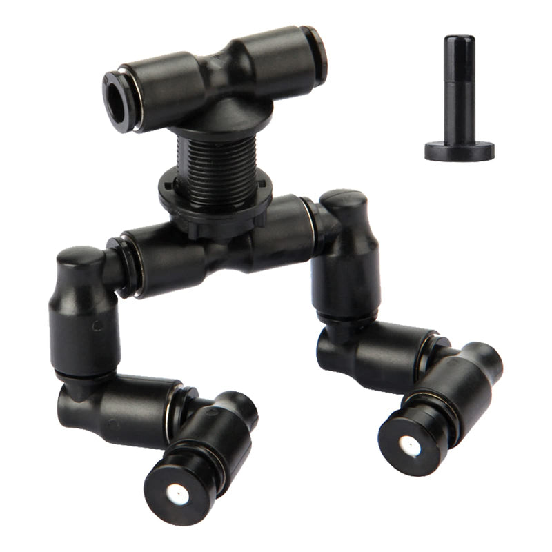 Reptile Mister Nozzles - T Double Misting Assembly，Reptile Misting Nozzles 1/4'', Reptile Fogger Fine Mist Nozzles for Reptile Terrarium, Paludarium, Vivarium, Plants, Amphibians, Tank Double Nozzle Adjustable Focus - PawsPlanet Australia