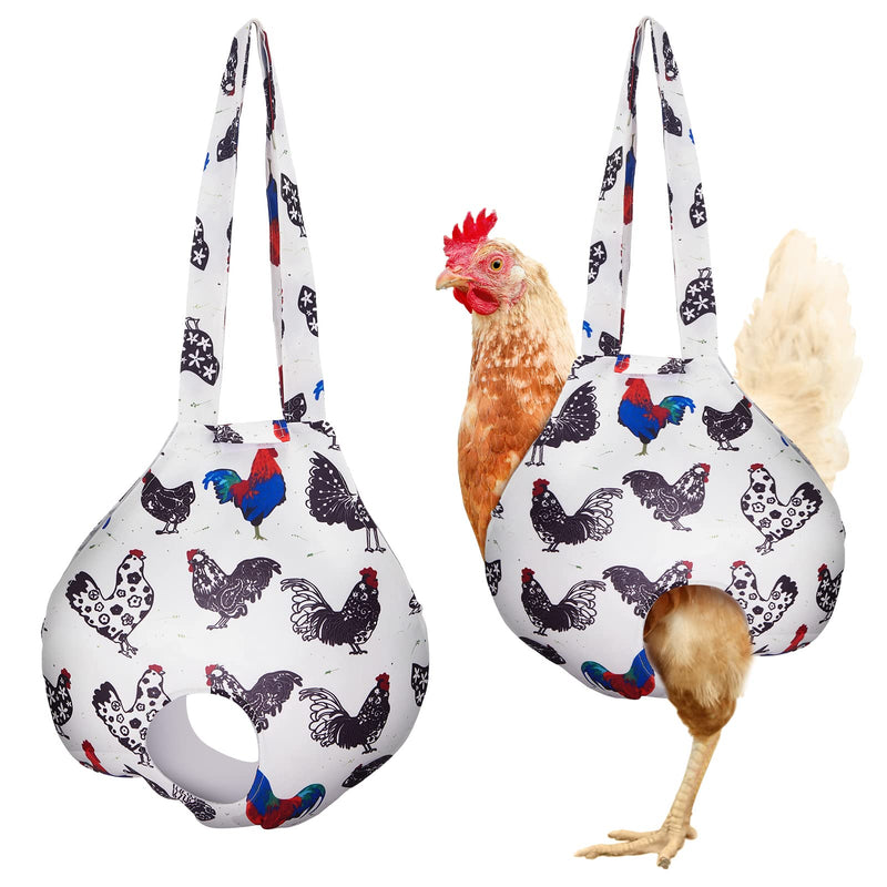 Paterr 2 Pack Chicken Holder Bag, Chicken Carrier Sling Catching Hand Bag Hen Sling with Handle Farm Supplies for Hen Rooster Transport Traveling Hiking Driving(13.5 x 13.5 Inch) White 13.5 x 13.5 Inch - PawsPlanet Australia